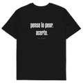 Camiseta TAL CUAL 'Pense lo peor, acerte.' — algodón orgánico. Vista delantera.